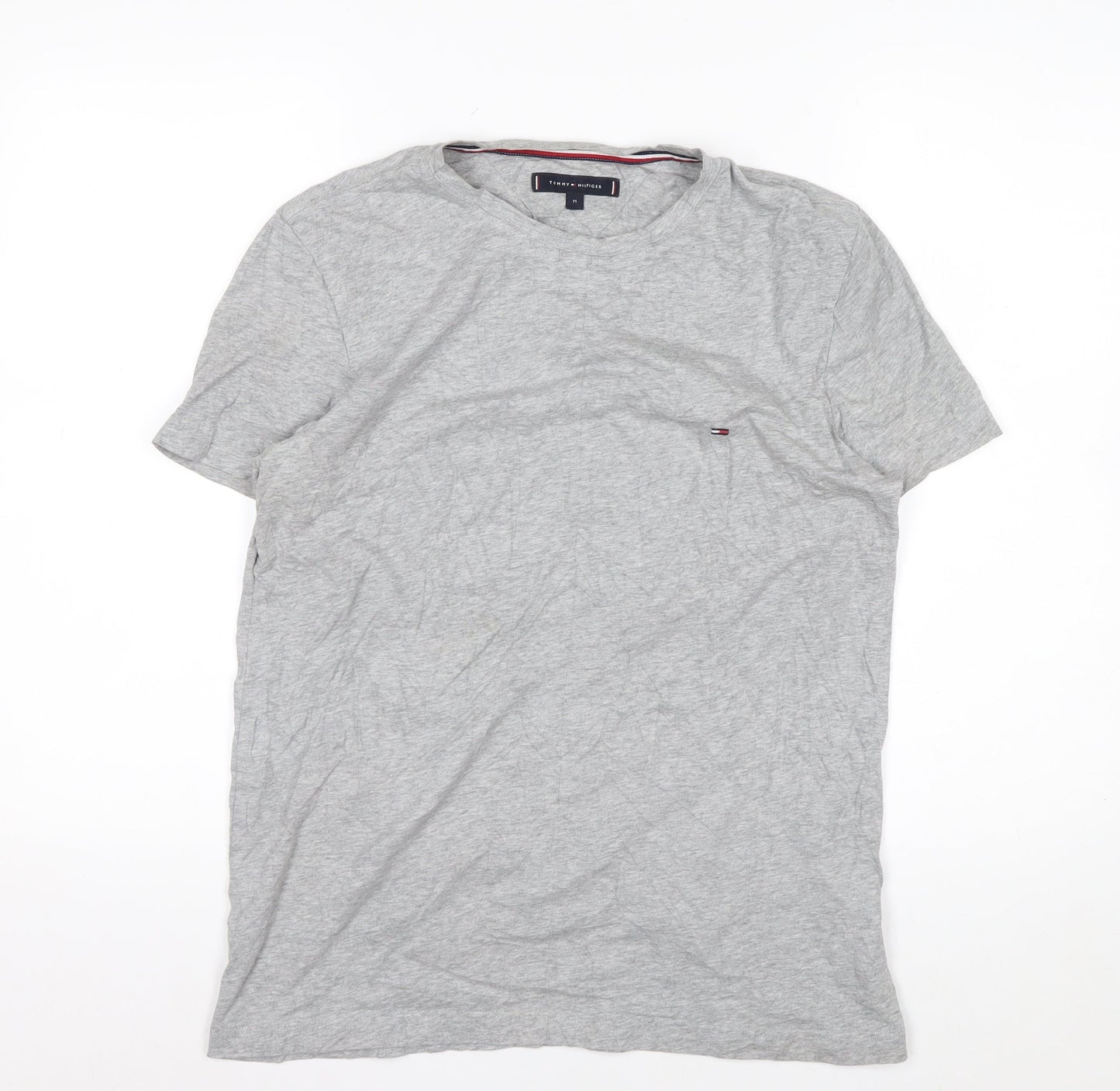 Tommy Hilfiger Men's Grey Crew Neck Cotton T-Shirt Size M