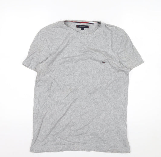 Tommy Hilfiger Men's Grey Crew Neck Cotton T-Shirt Size M