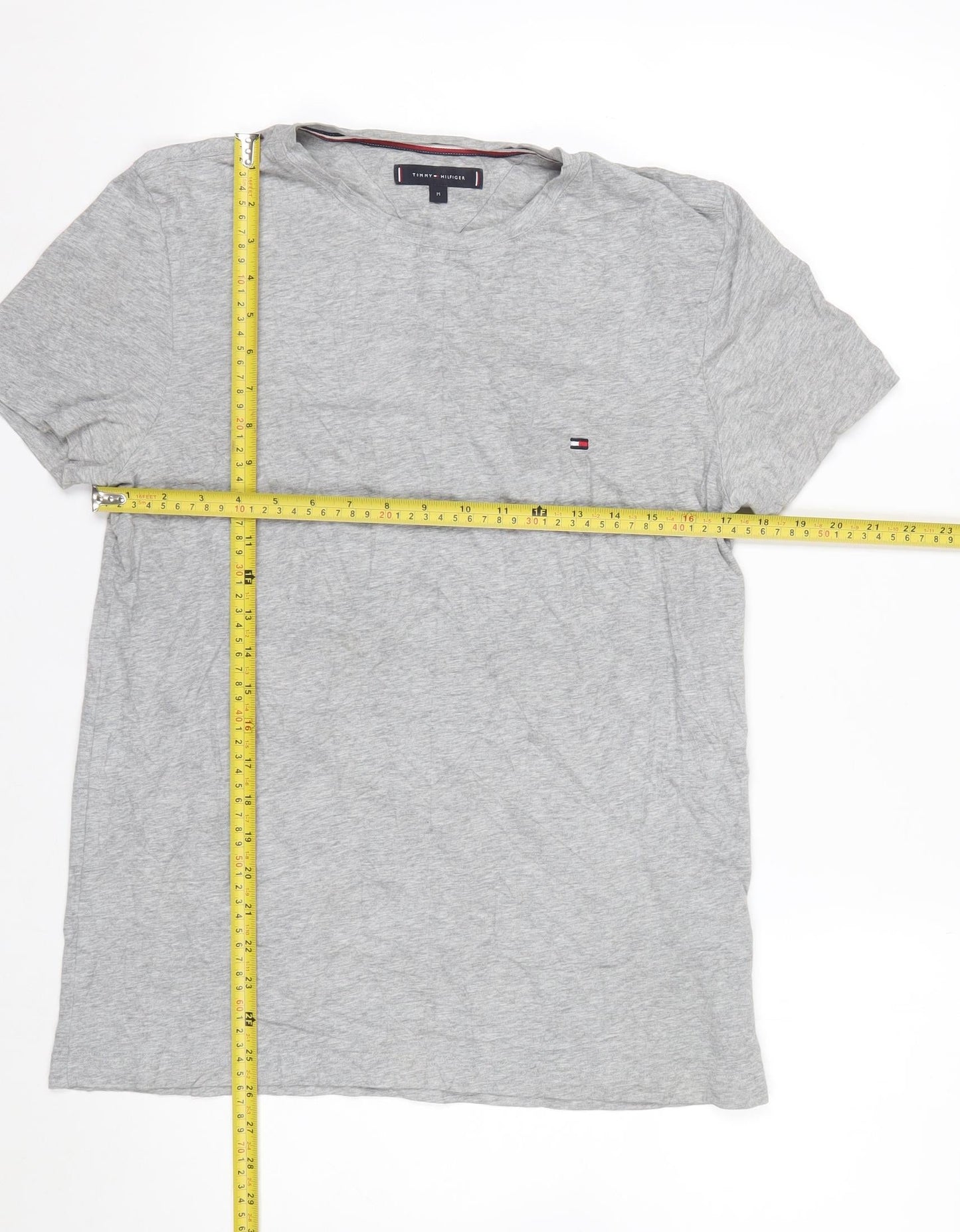 Tommy Hilfiger Men's Grey Crew Neck Cotton T-Shirt Size M