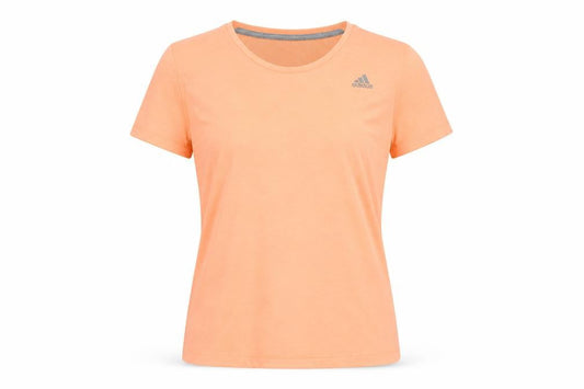 Front view of Adidas women’s orange climalite prime tee m moisture wicking t-shirt