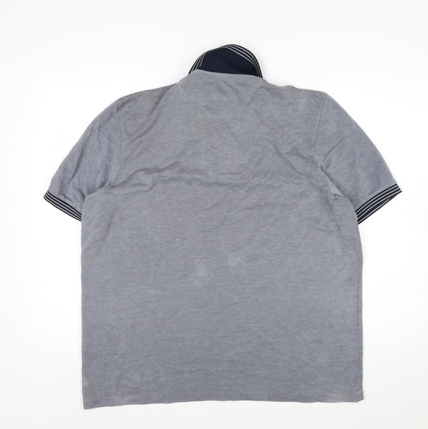 Ted Baker Men's Grey Polo Shirt Size L Modal Blend Short Sleeve