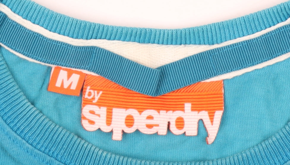 Superdry Men's Blue Crew Neck Graphic Print T-Shirt Size M