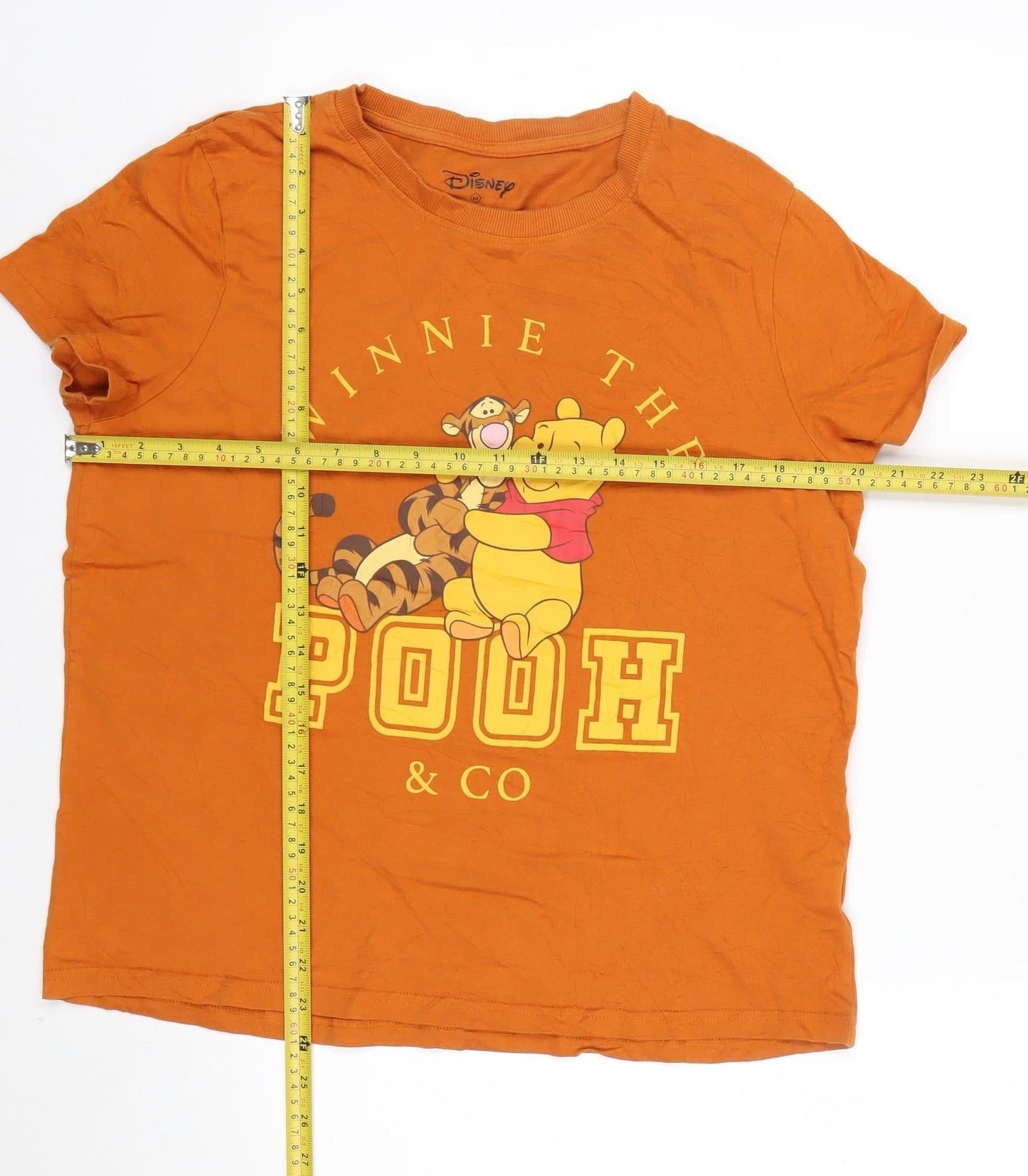 Disney Women’s Orange Winnie the Pooh T-Shirt M Casual Cotton Top