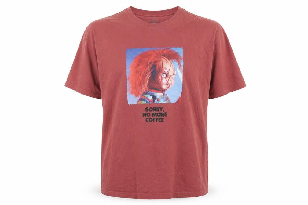 George Chucky Men’s Red XL Graphic T-Shirt – Horror Movie Design