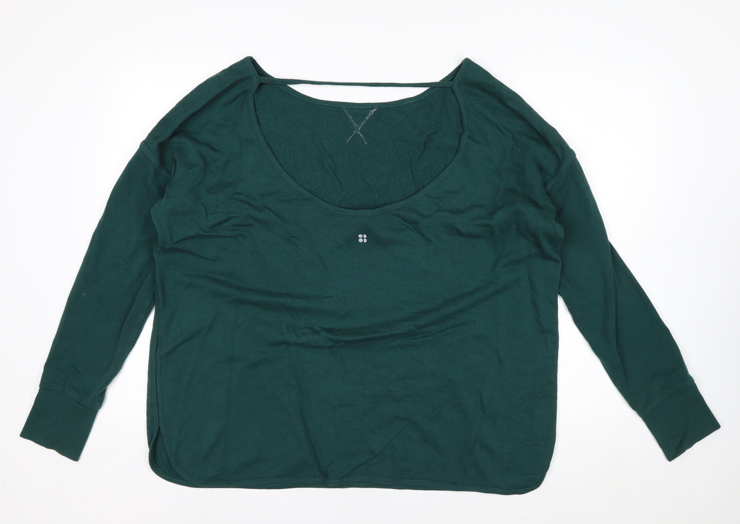 Sweaty Betty Women Green XL Pullover Sweatshirt Long Sleeve Relaxed Fit