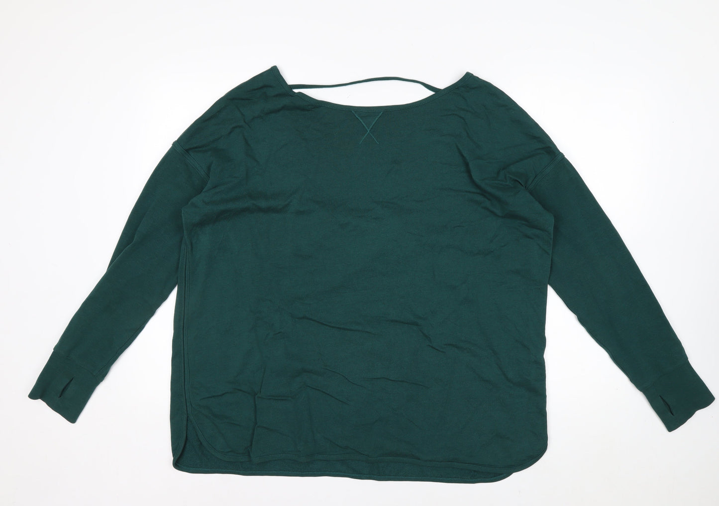 Sweaty Betty Women Green XL Pullover Sweatshirt Long Sleeve Relaxed Fit