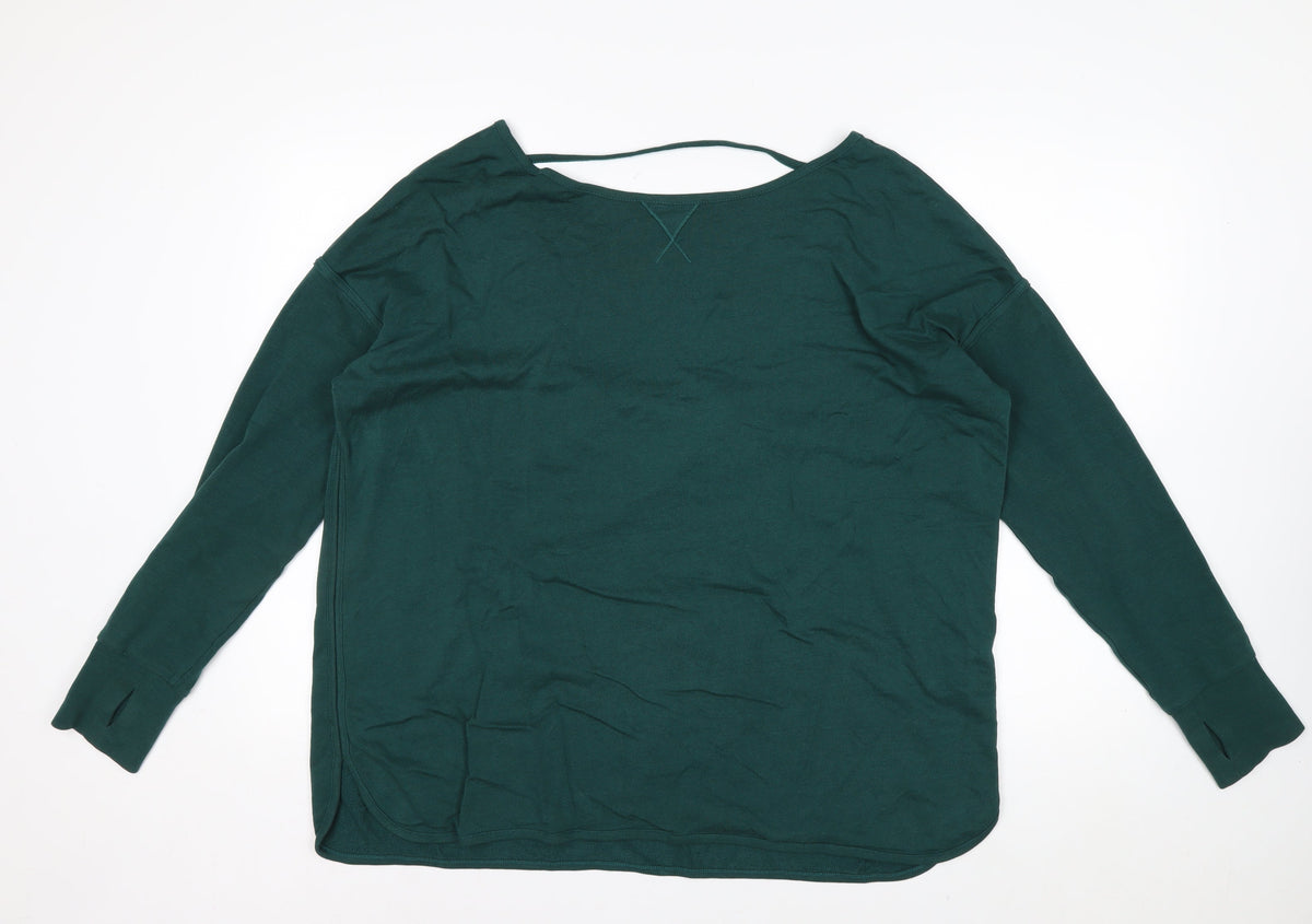 Sweaty Betty Women Green XL Pullover Sweatshirt Long Sleeve Relaxed Fit