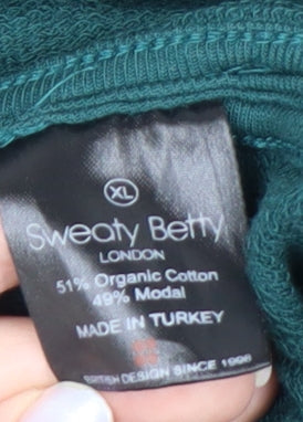 Sweaty Betty Women Green XL Pullover Sweatshirt Long Sleeve Relaxed Fit