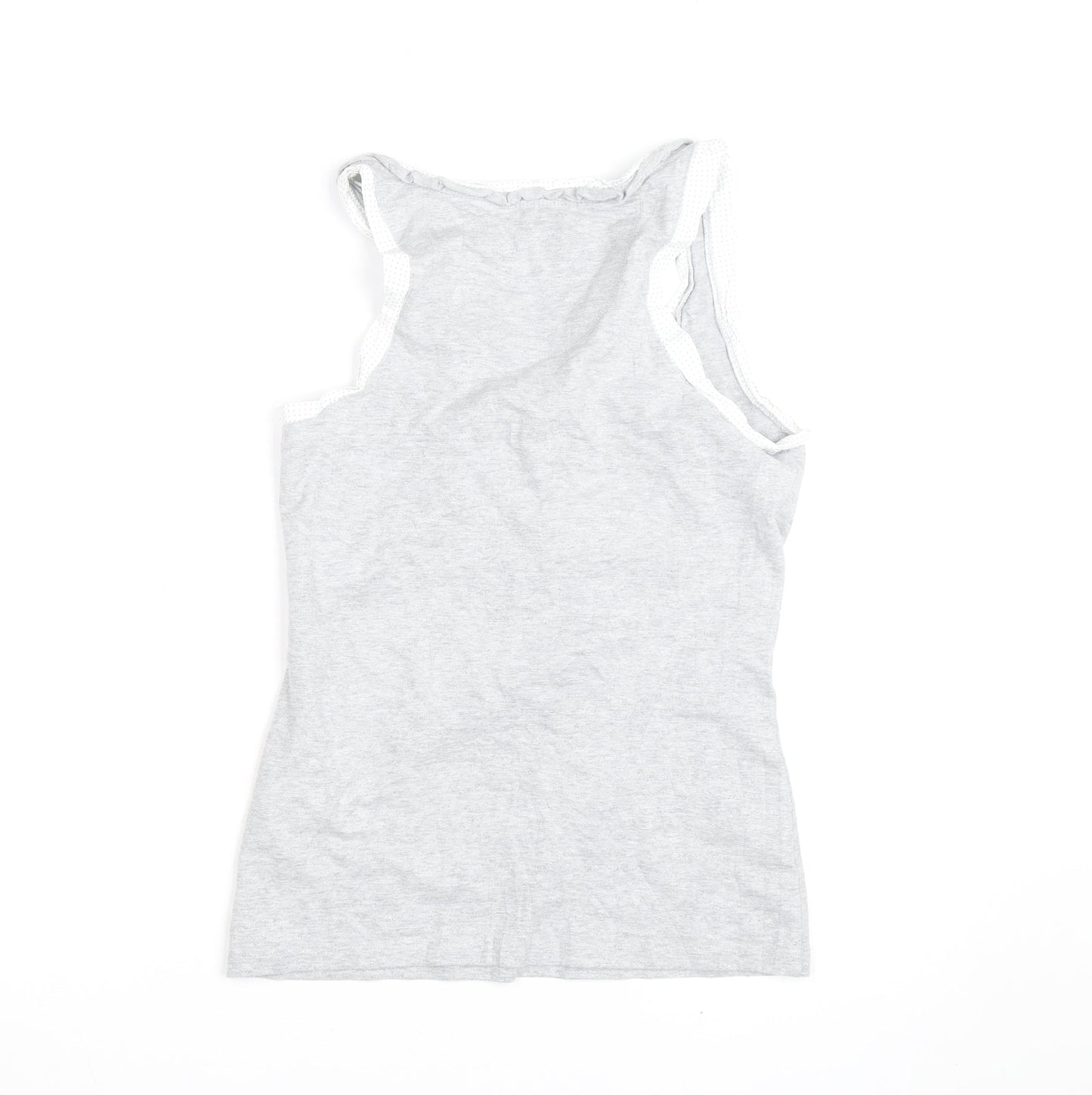 Jasper Conran Women’s Grey Cotton Ruffle Tank Top Size 10
