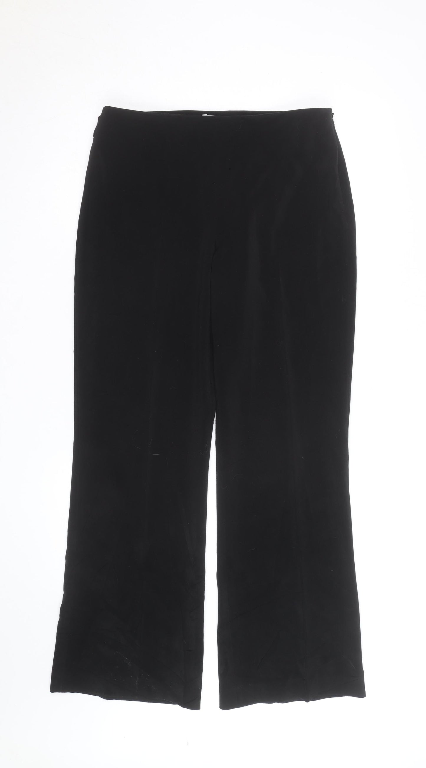 Wallis Women Black Size 12 Wide-Leg Classic Trousers