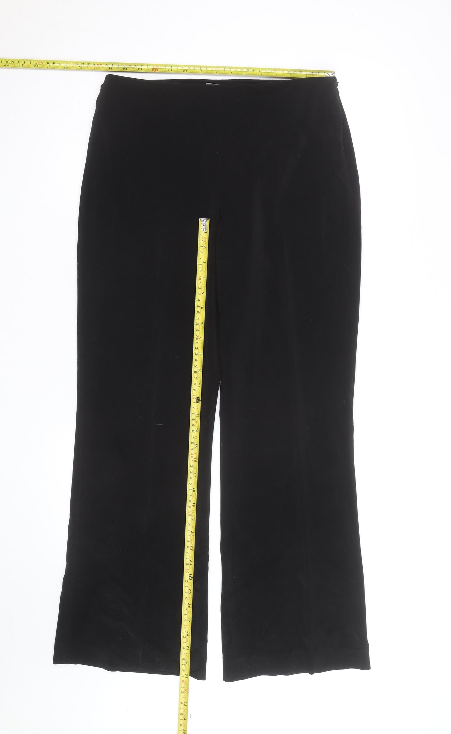Wallis Women Black Size 12 Wide-Leg Classic Trousers