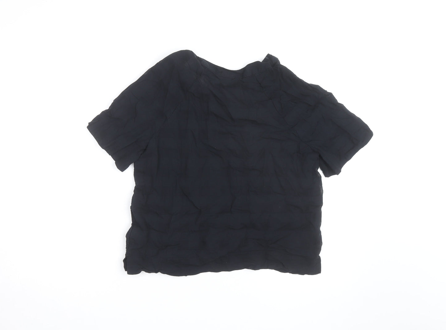 Marks and Spencer Women’s Black Cotton Short Sleeve Blouse Size 10