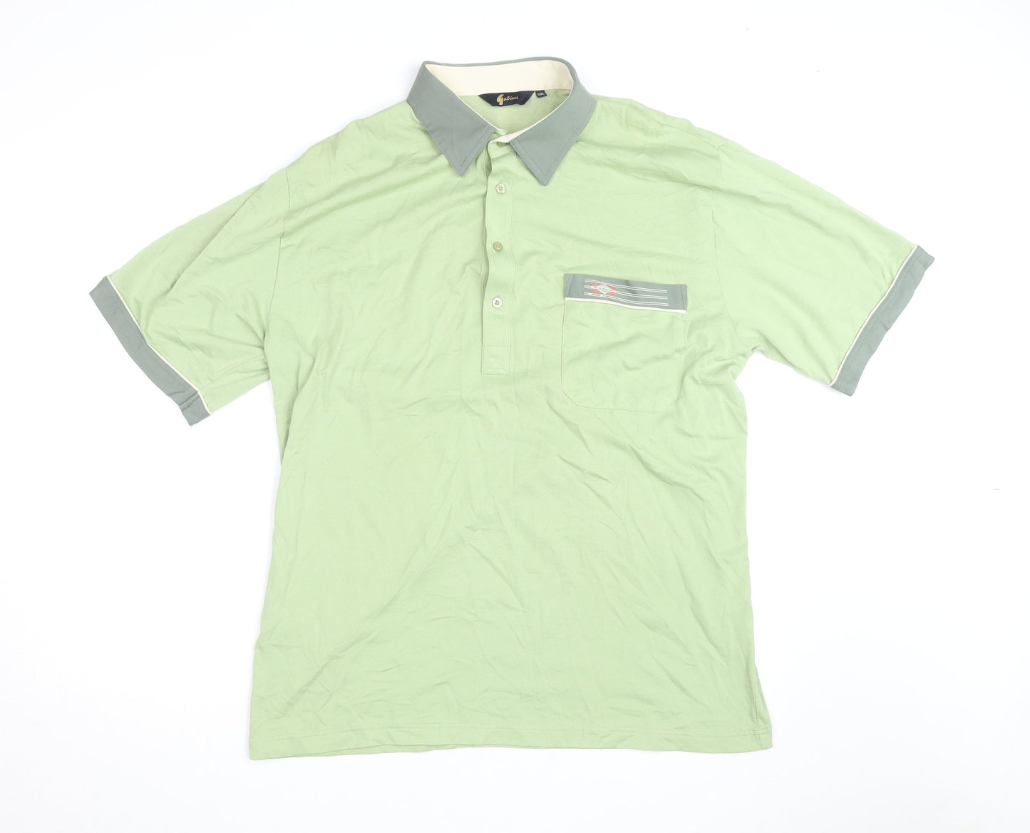 Gabicci Men’s Green 2XL Short Sleeve Button-Up Polo Shirt
