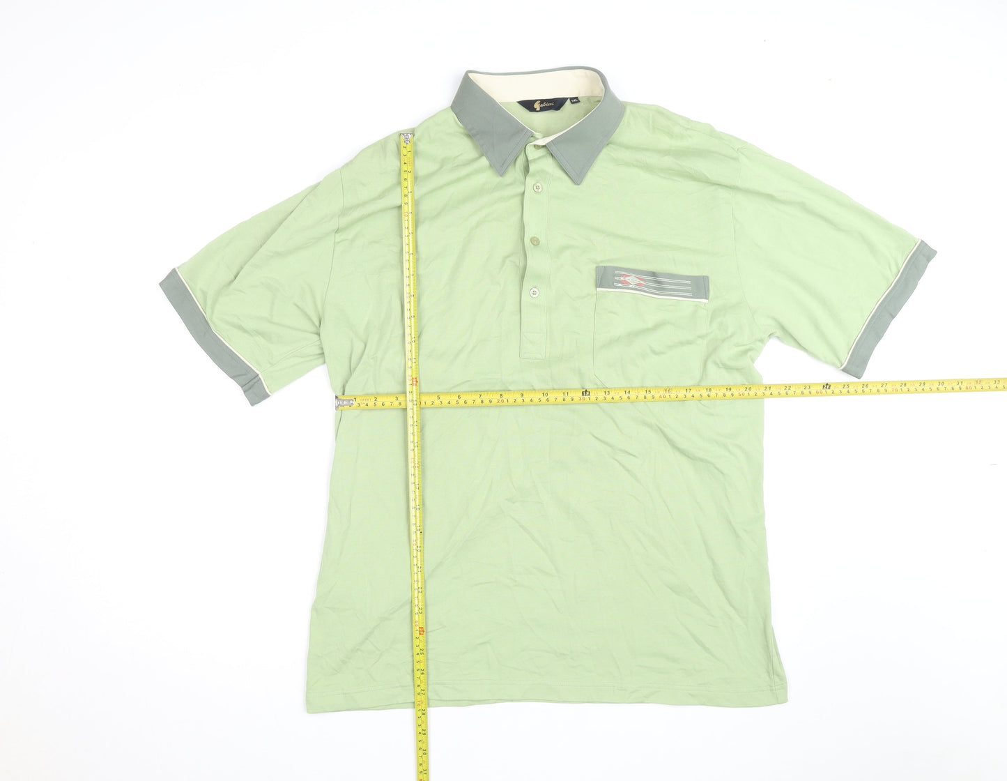 Gabicci Men’s Green 2XL Short Sleeve Button-Up Polo Shirt