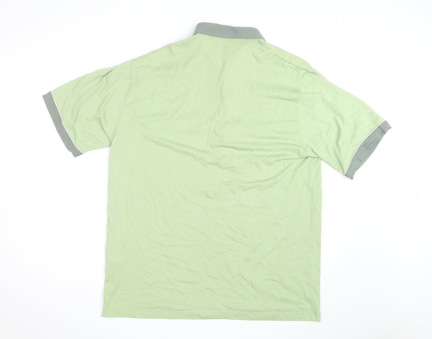 Gabicci Men’s Green 2XL Short Sleeve Button-Up Polo Shirt