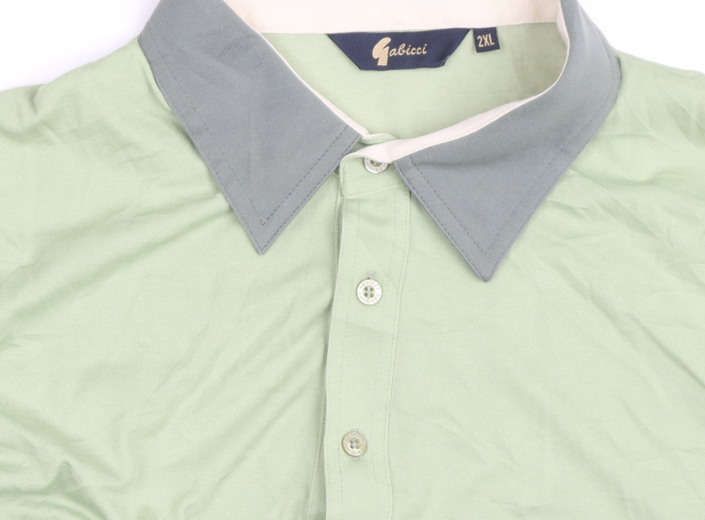 Gabicci Men’s Green 2XL Short Sleeve Button-Up Polo Shirt