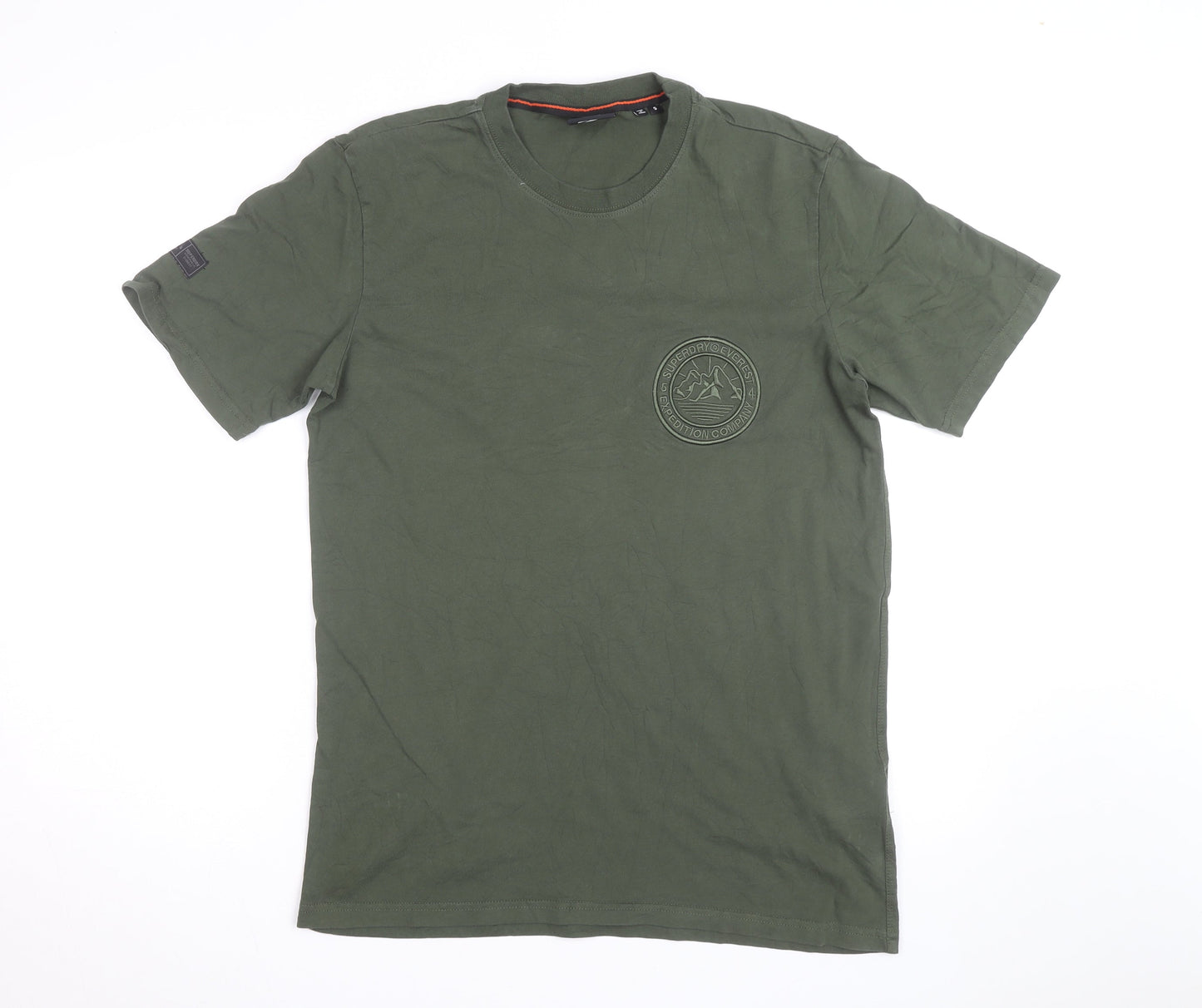 Superdry Men’s Green Army Themed Crew Neck Cotton T-Shirt Size S