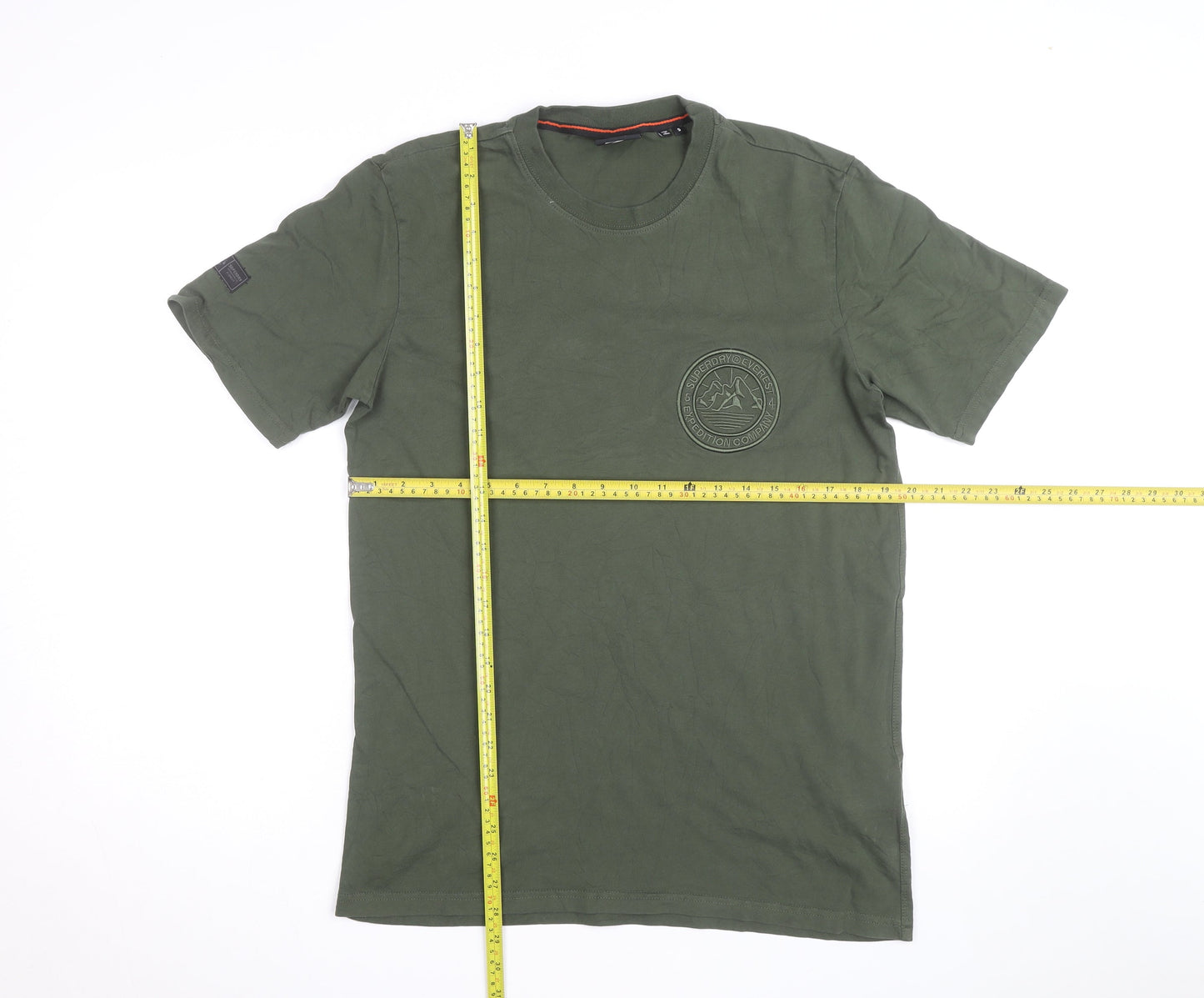 Superdry Men’s Green Army Themed Crew Neck Cotton T-Shirt Size S