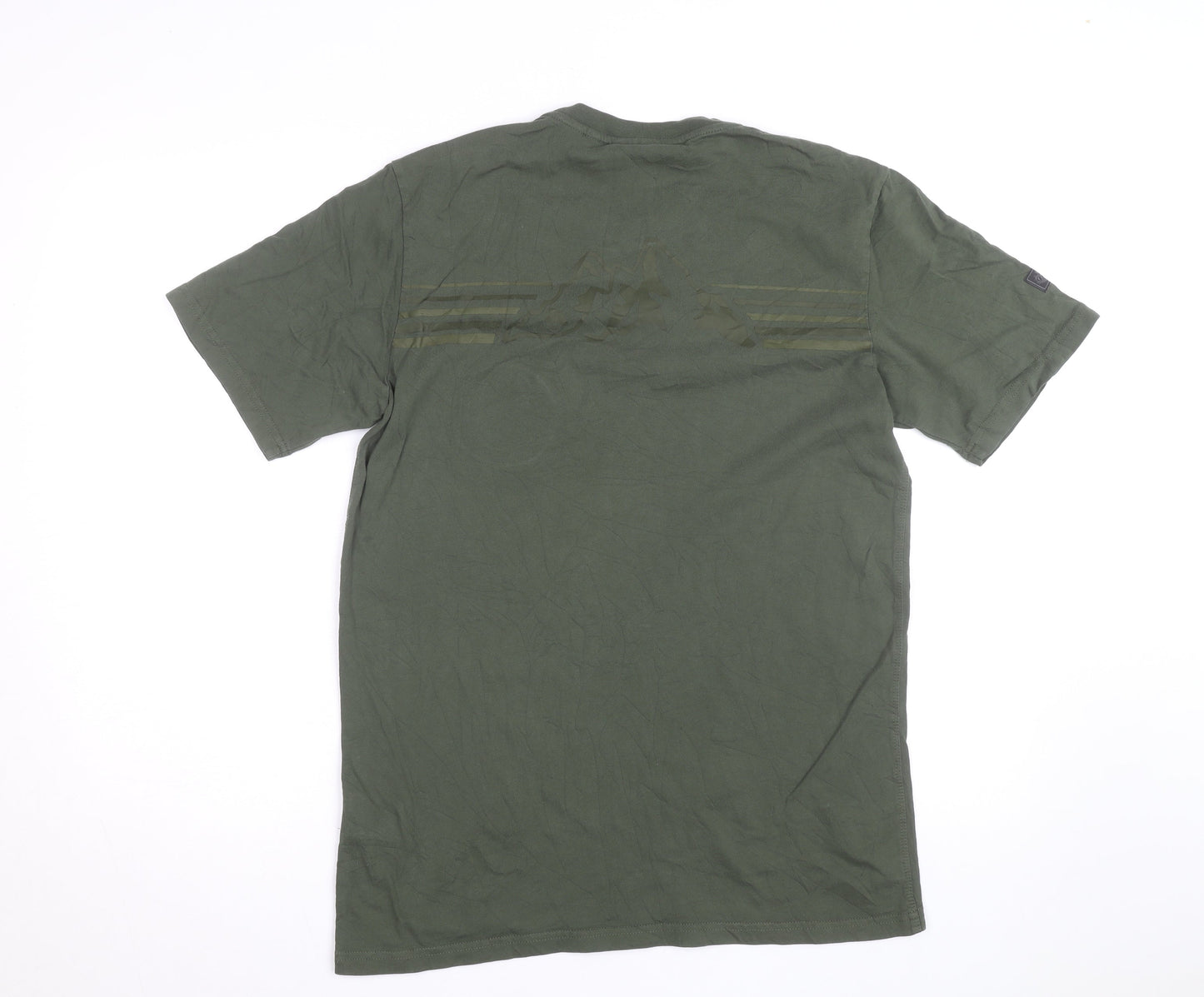 Superdry Men’s Green Army Themed Crew Neck Cotton T-Shirt Size S