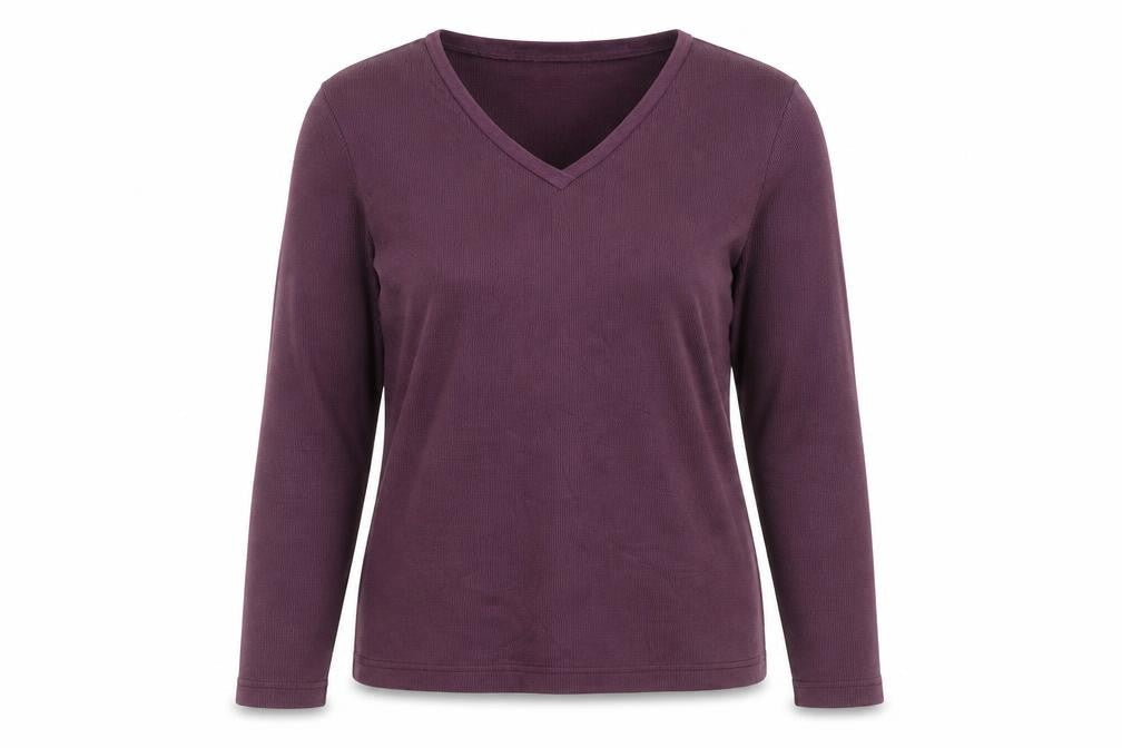 Jessica Reid Womens Purple V-Neck Cotton Long Sleeve Jumper Size 8/10