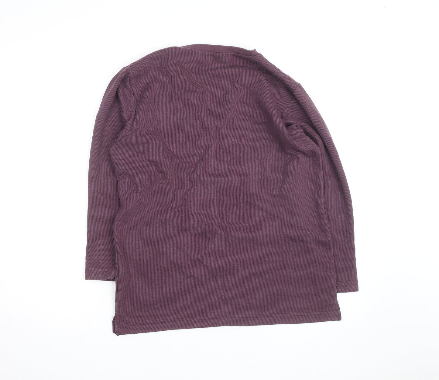 Jessica Reid Womens Purple V-Neck Cotton Long Sleeve Jumper Size 8/10