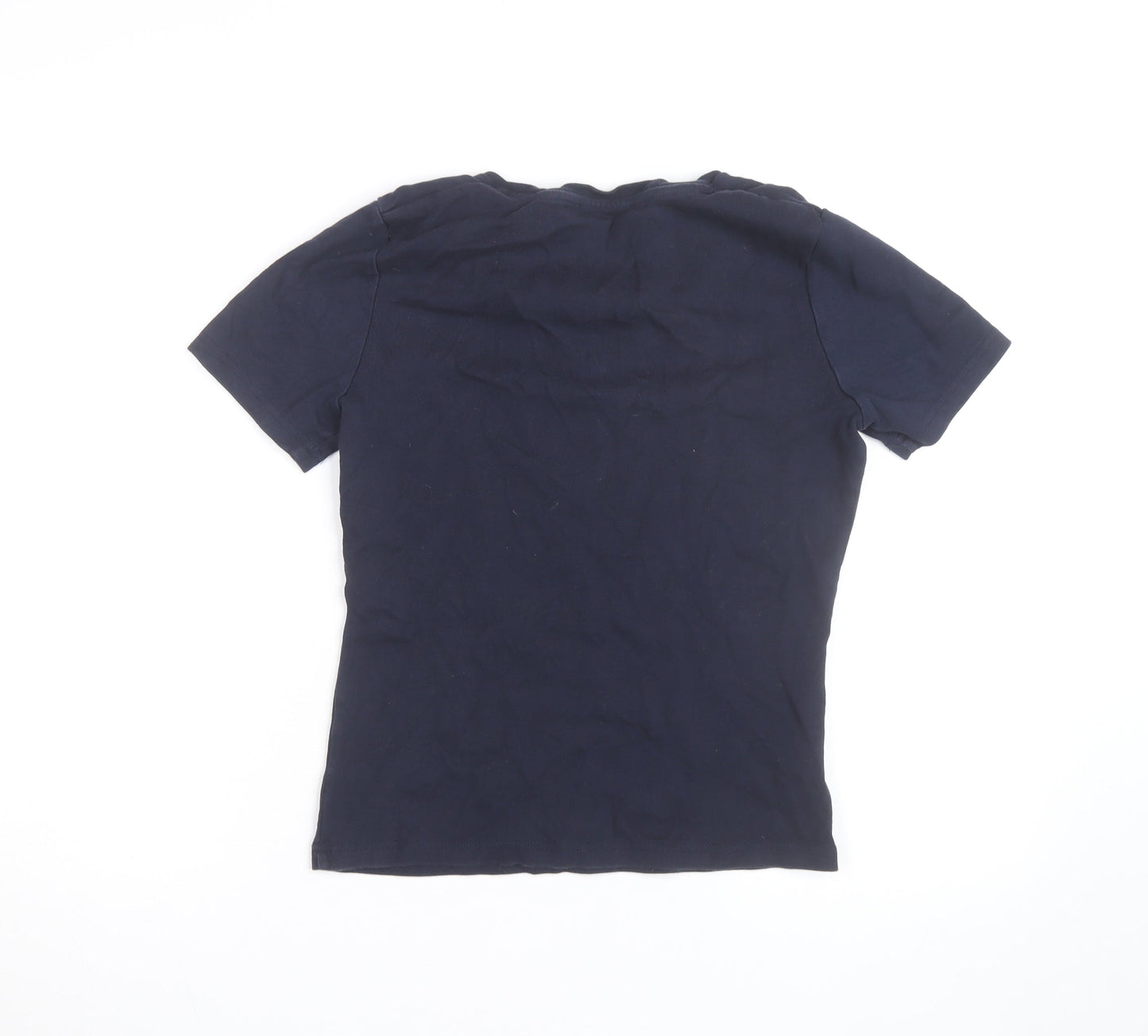 Laura Ashley Women's Blue V-Neck Cotton T-Shirt Size 10