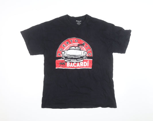 Bacardí Puerto Rico Men's Black Cotton Graphic T-Shirt Size L