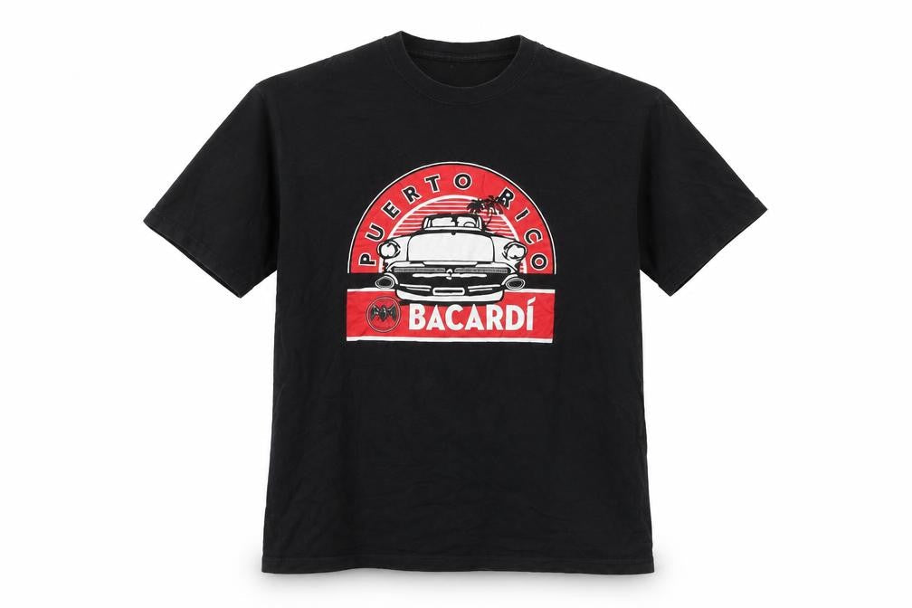 Bacardí Puerto Rico Men's Black Cotton Graphic T-Shirt Size L