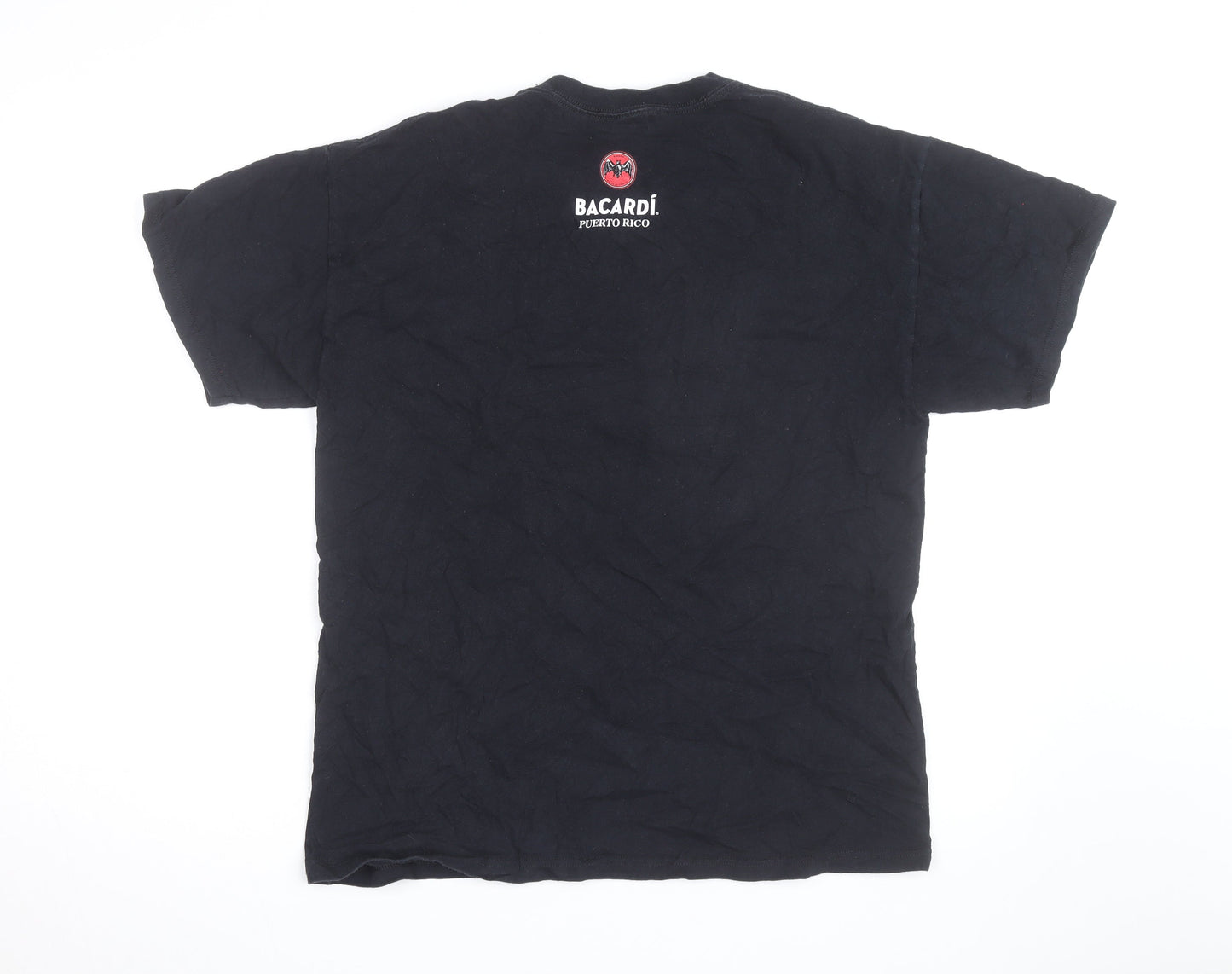 Bacardí Puerto Rico Men's Black Cotton Graphic T-Shirt Size L