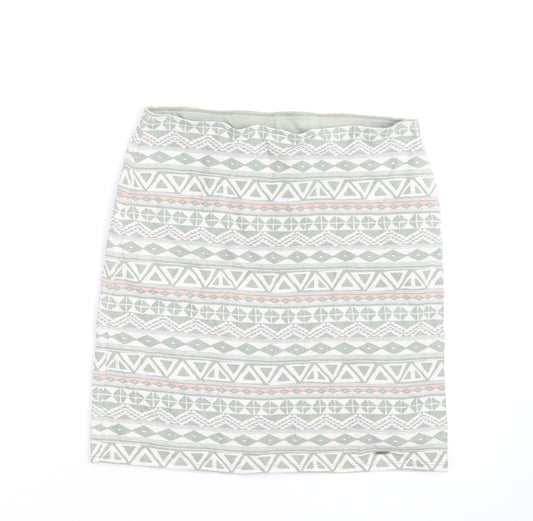 Hollister Womens Green Aztec Stretch Jersey Pencil Skirt L