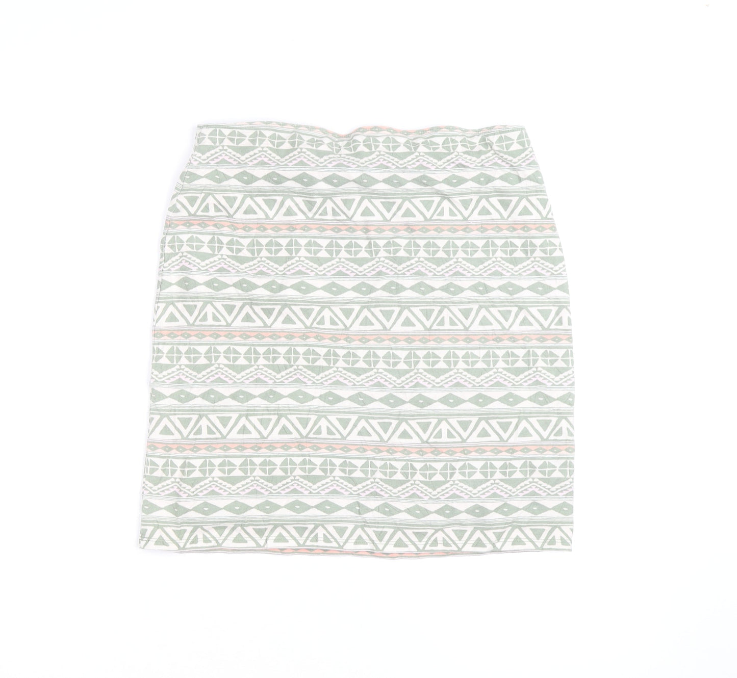 Hollister Womens Green Aztec Stretch Jersey Pencil Skirt L