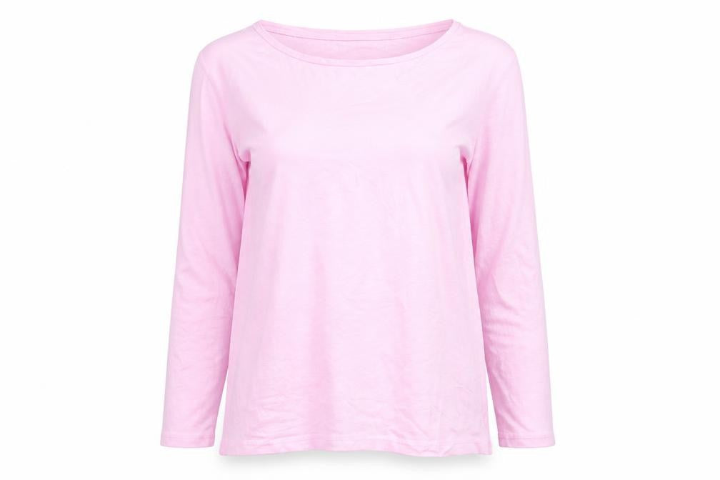 Crew Clothing Pink Long Sleeve Cotton T-Shirt Size 10