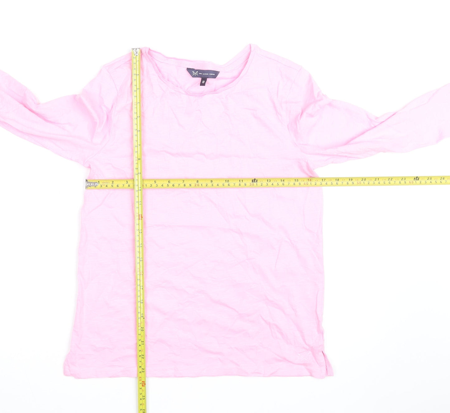 Crew Clothing Women’s Pink Long Sleeve Cotton T-Shirt Size 10
