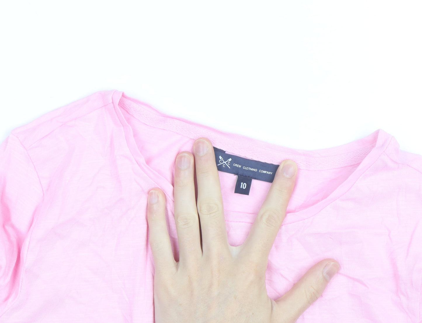 Crew Clothing Women’s Pink Long Sleeve Cotton T-Shirt Size 10