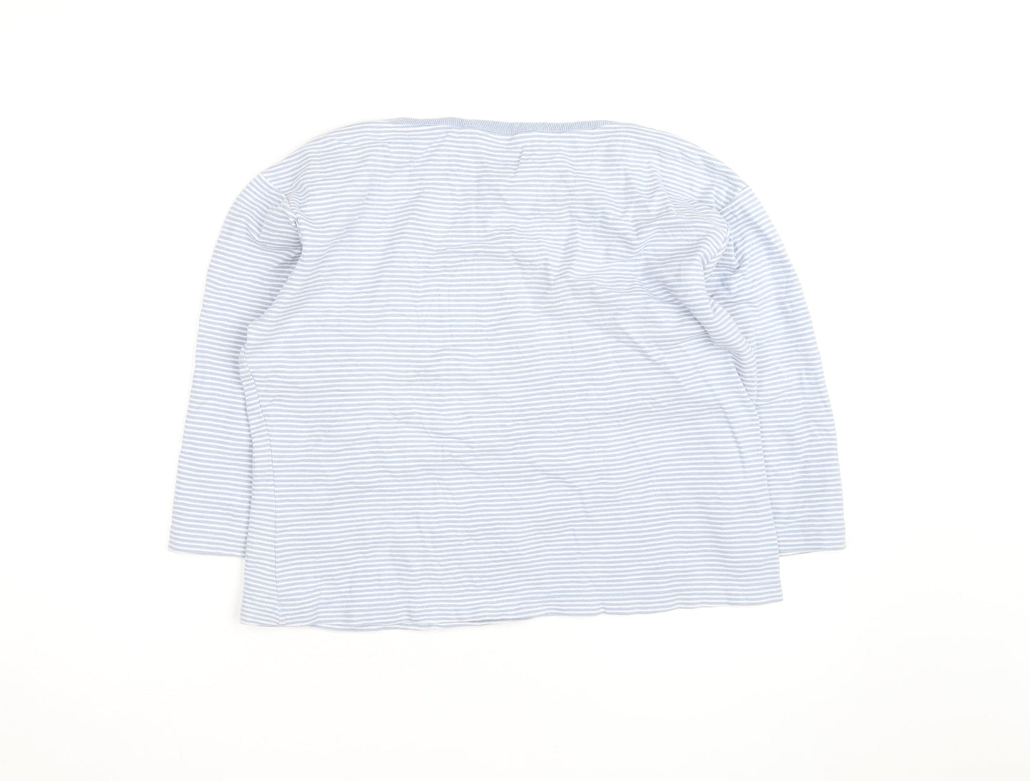 Berkert Women Blue Striped Cotton Long Sleeve Pullover Jumper Size 16