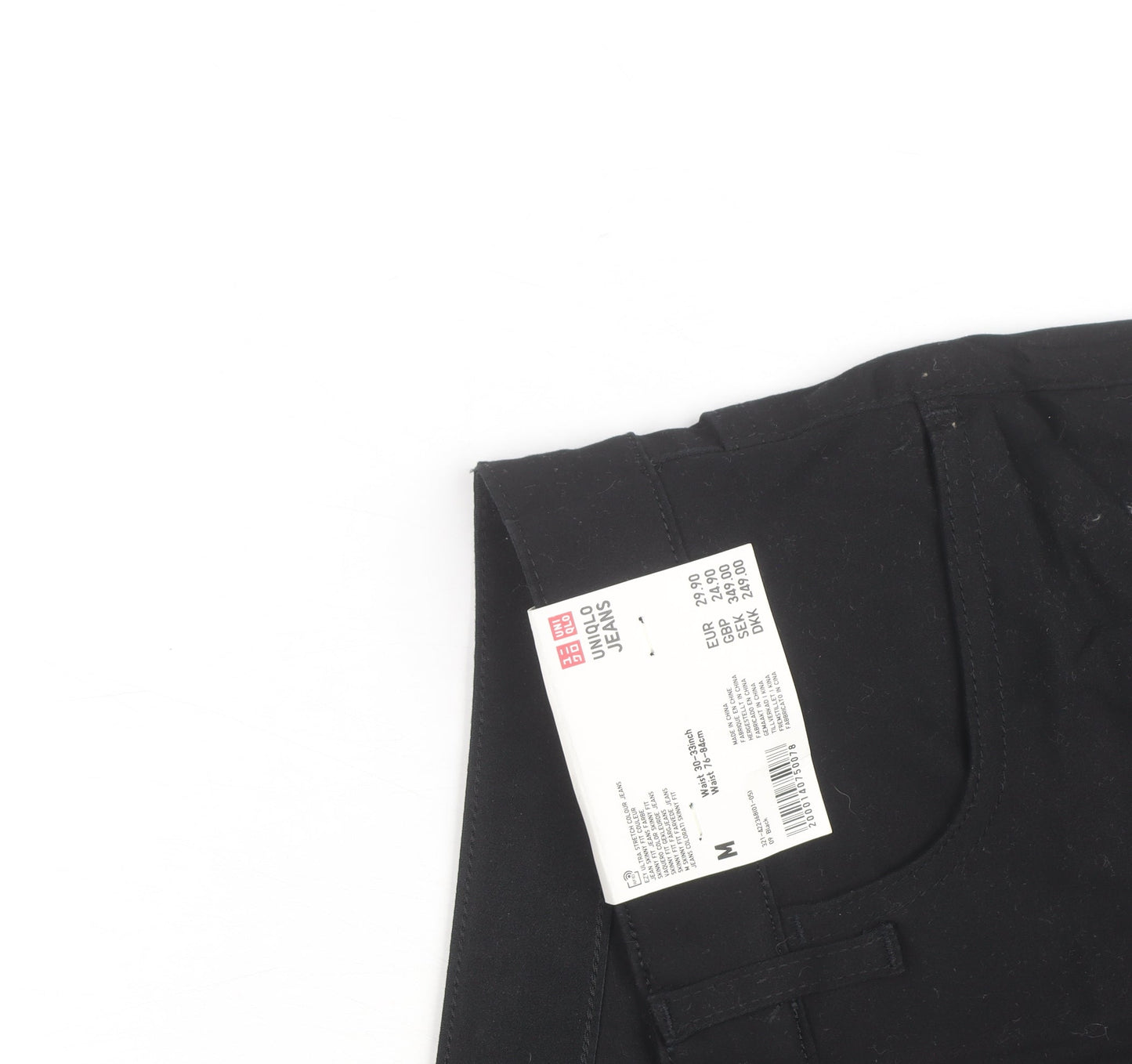 Uniqlo Men Black Slim Jeans Trousers Size M Cotton Blend