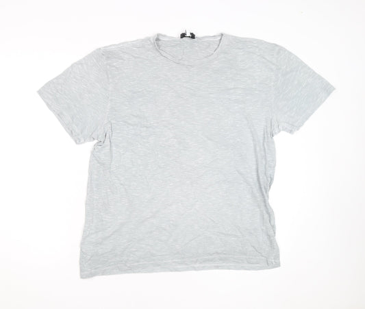 Reiss Men's Grey XL Crew Neck Cotton Short Sleeve T-Shirt