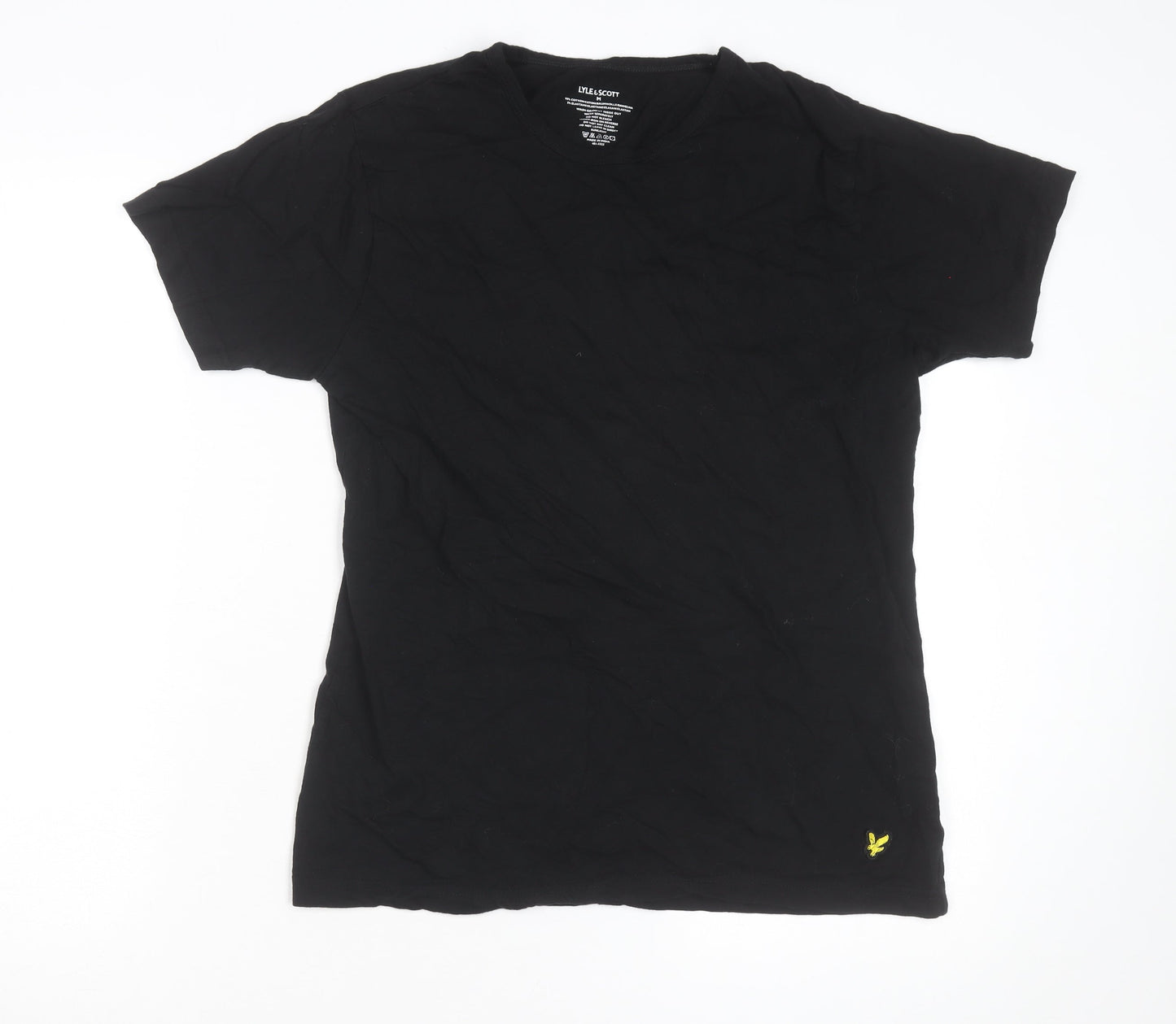 Lyle & Scott Men's Black Crew Neck Regular Fit Cotton T-Shirt M