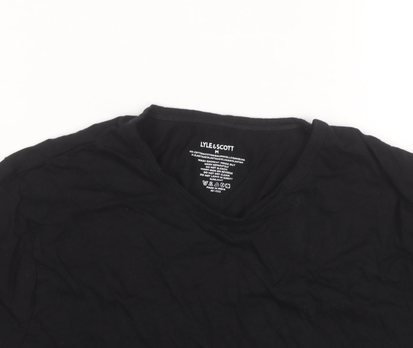 Lyle & Scott Men's Black Crew Neck Regular Fit Cotton T-Shirt M