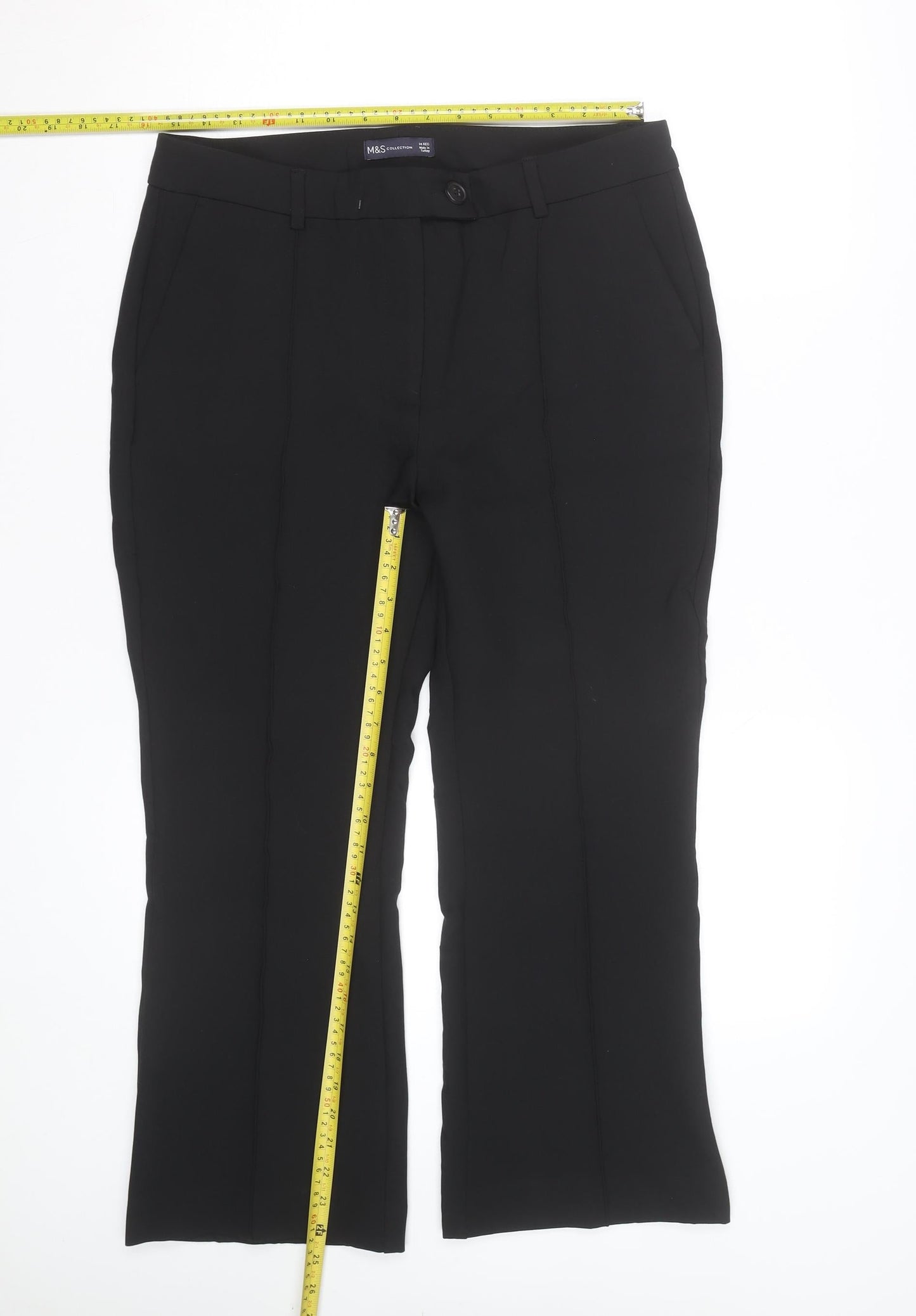 Marks and Spencer Women's Black Size 14 Straight Leg Dress Pants