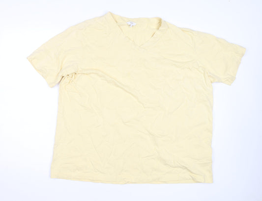 Cotton Traders Men's Beige 3XL V-Neck Short Sleeve T-Shirt