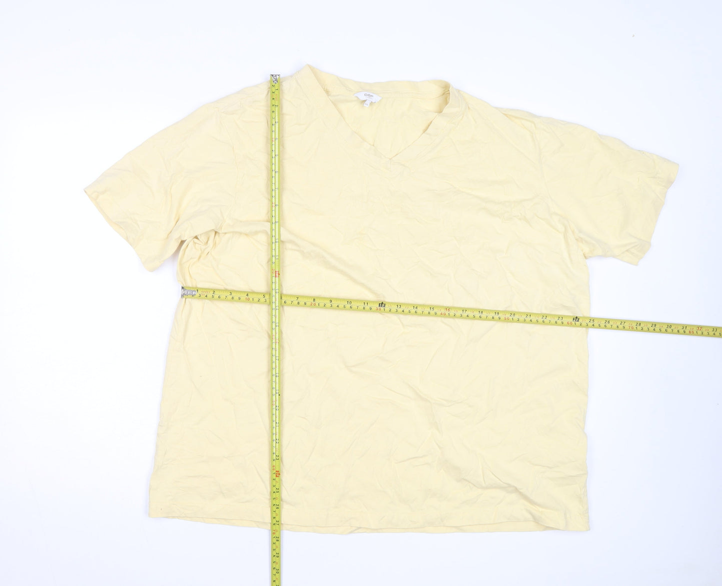 Cotton Traders Men's Beige 3XL V-Neck Short Sleeve T-Shirt