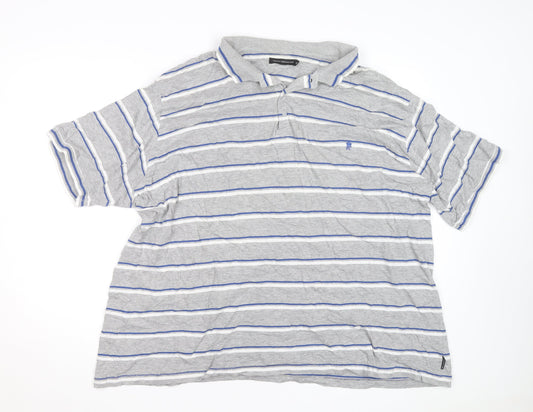 French Connection Men’s Grey Striped 3XL Polo Shirt
