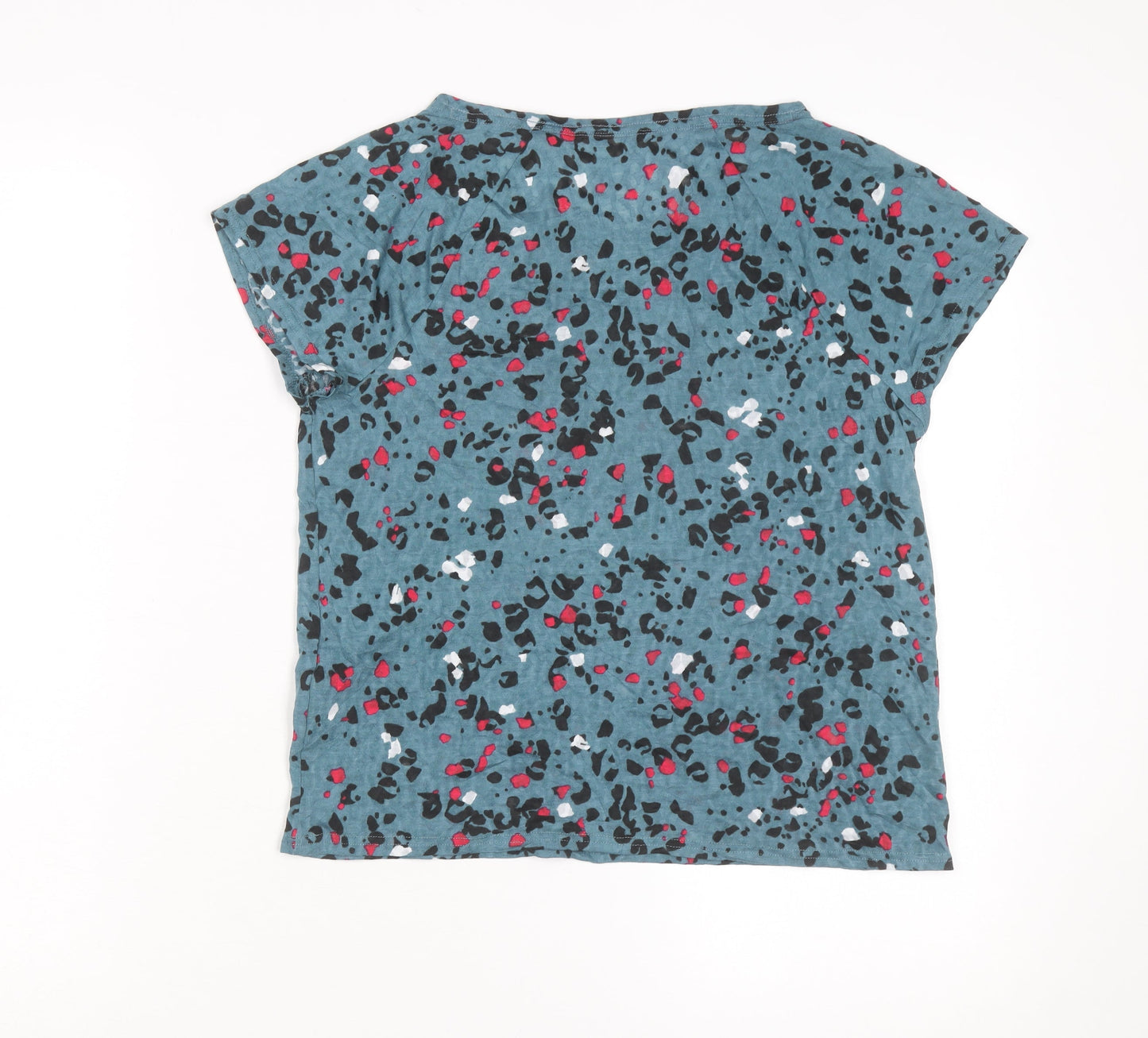 Marks and Spencer Women Blue Animal Print Short Sleeve T-Shirt L