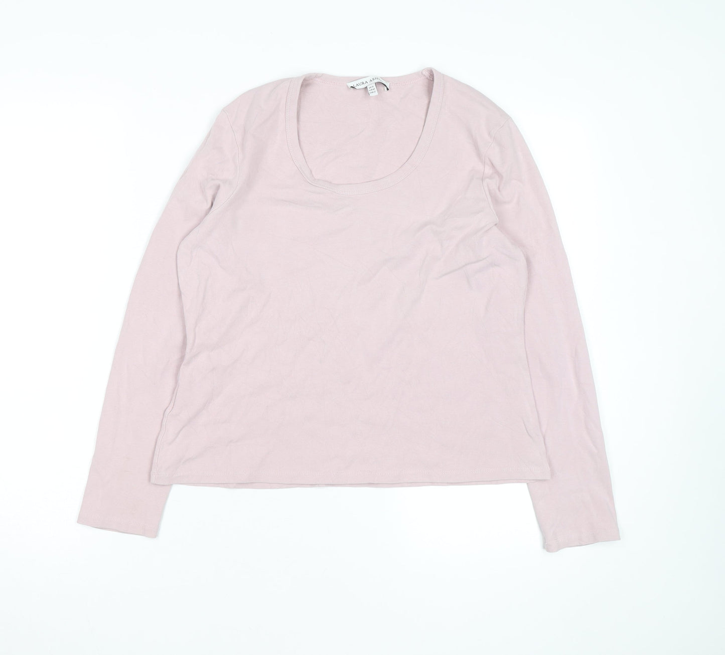 Laura Ashley Womens Pink Long Sleeve Cotton Jersey T-Shirt UK16