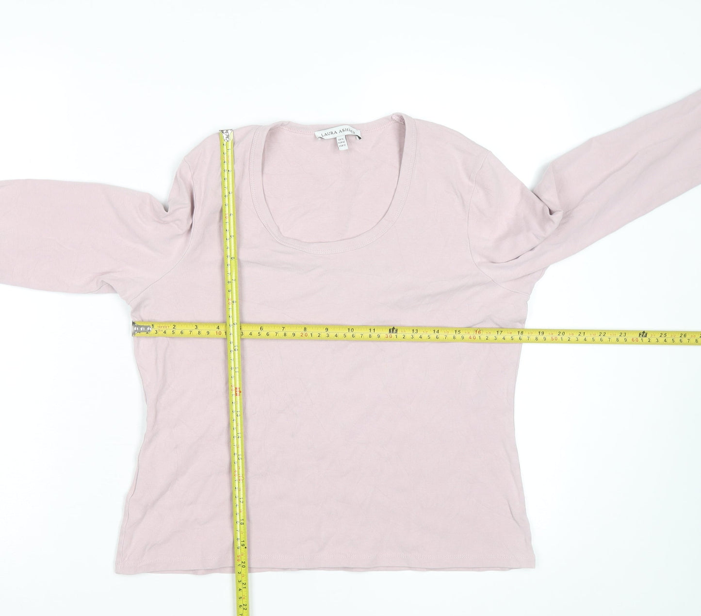 Laura Ashley Womens Pink Long Sleeve Cotton Jersey T-Shirt UK16