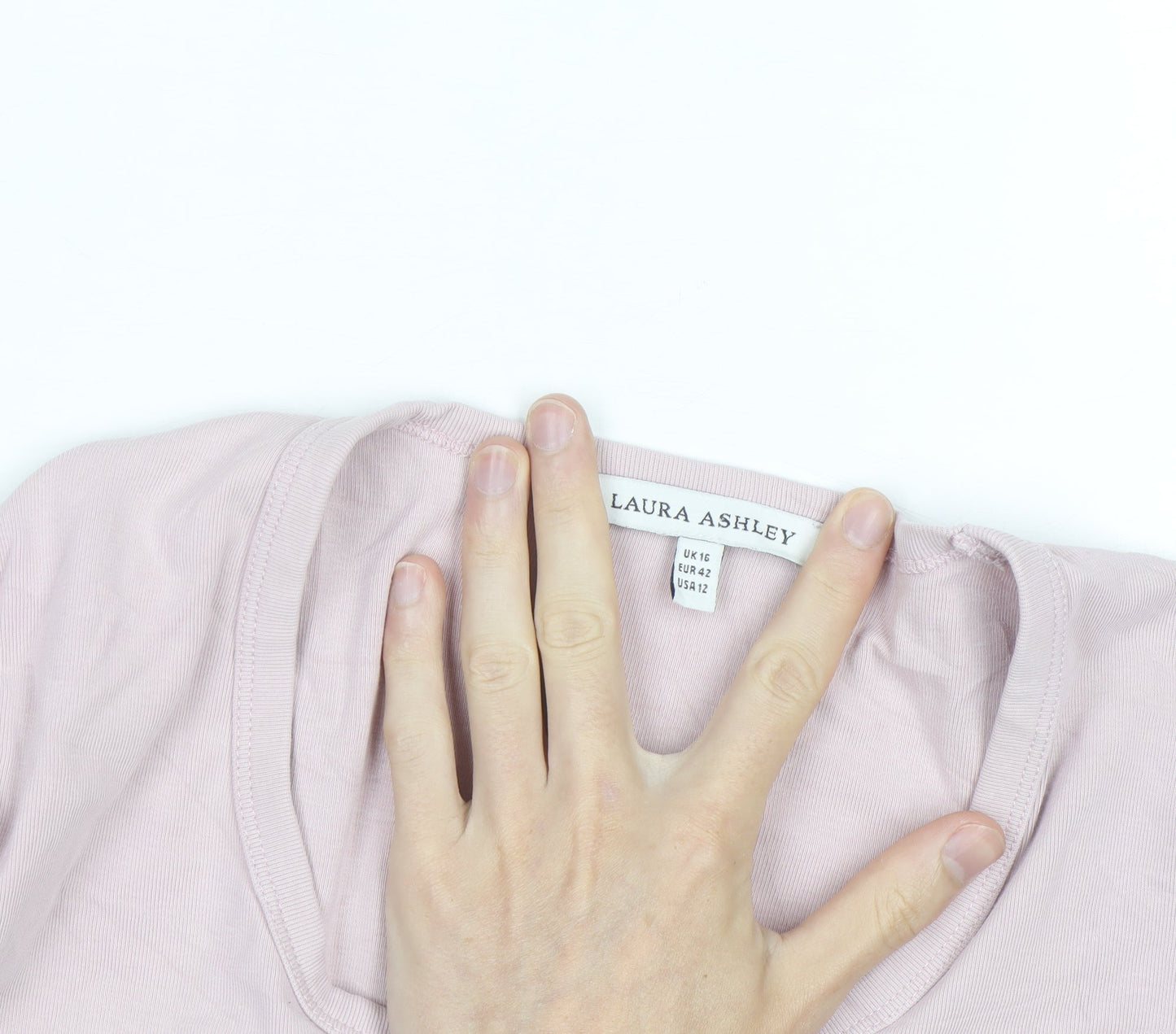 Laura Ashley Womens Pink Long Sleeve Cotton Jersey T-Shirt UK16