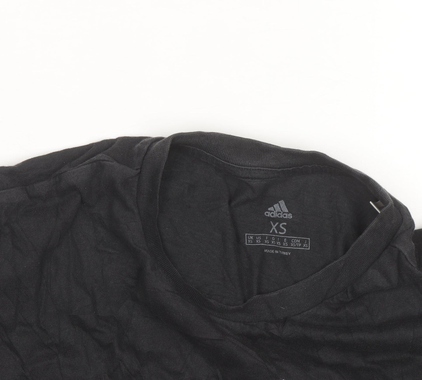 Adidas Men's Black XS Graphic Sports Cotton T-Shirt