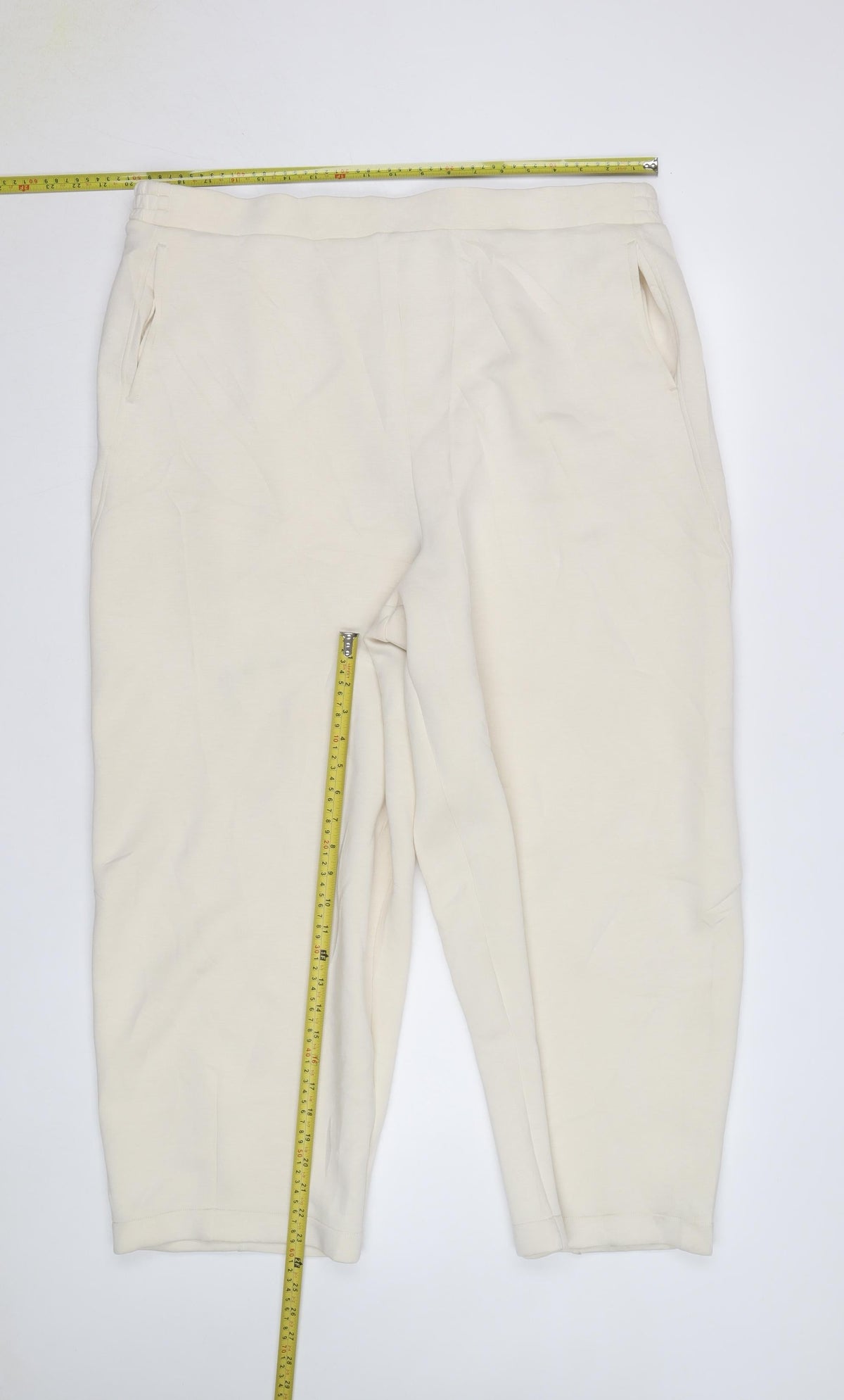 Marks and Spencer Women Beige Regular Cropped Jogger Trousers Size 12