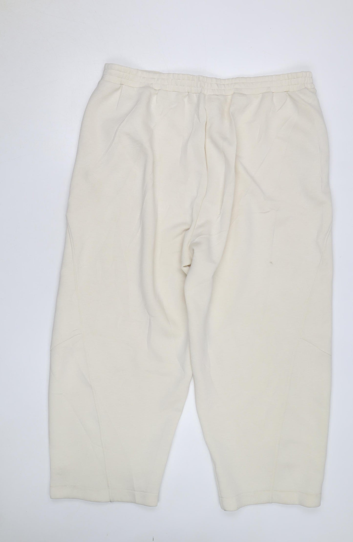Marks and Spencer Women Beige Regular Cropped Jogger Trousers Size 12
